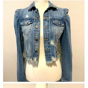 Forever 21 Denim Stylish Ripped Jacket